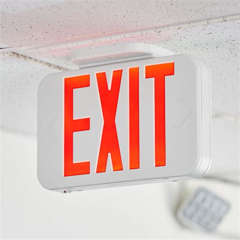 Lavex Industrial Red LED Exit Sign with Adjustable Arrows and Ni-Cad Battery Backup - 0.8 Watt Unit