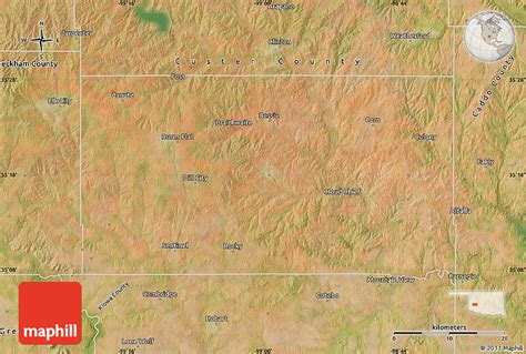 Satellite Map of Washita County