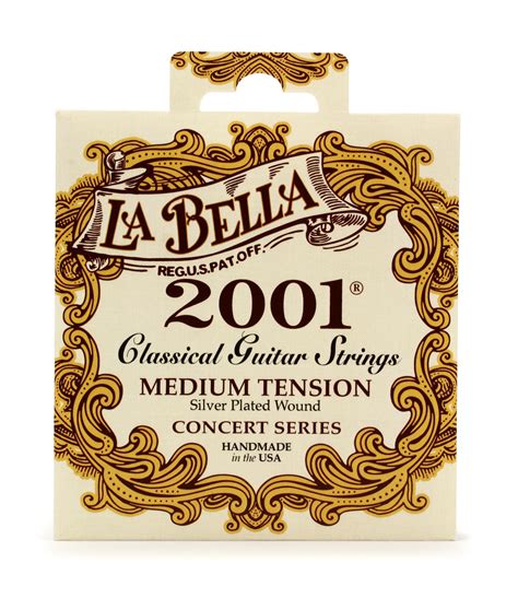 La Bella 2001 Silver-Plated Wound Classical Guitar Strings - Medium ...