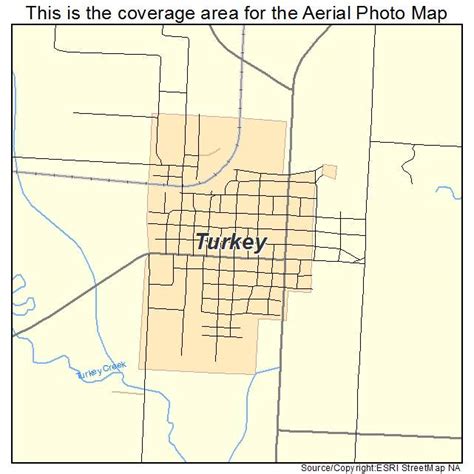 Aerial Photography Map of Turkey, TX Texas