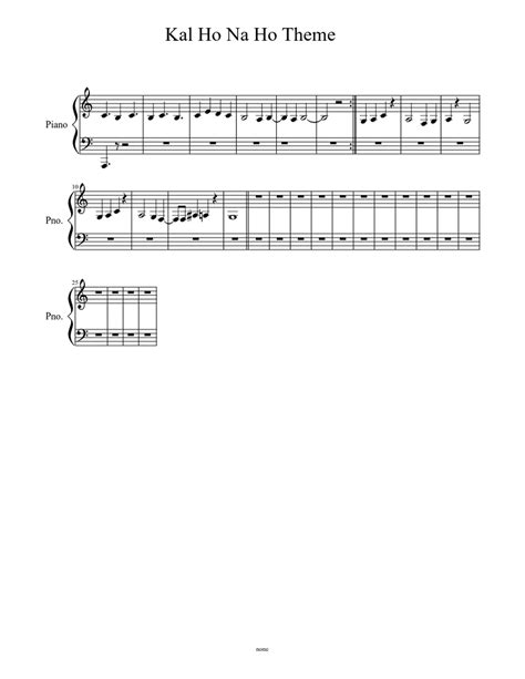 Kal ho na ho- Theme Sheet music for Piano | Download free in PDF or ...