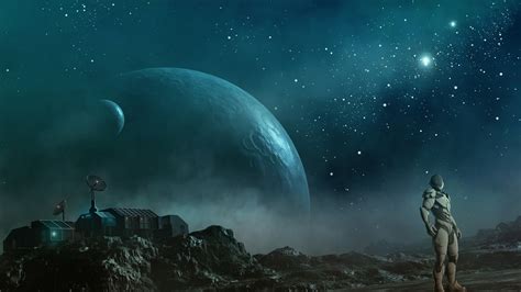 Wallpaper : fantasy art, planet, robot, artwork, space art, science fiction, concept art ...