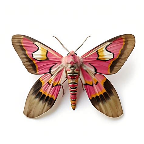 Premium AI Image | Pandora Sphinx Moth Highlighting Its OliveColored on White Background Beauty ...