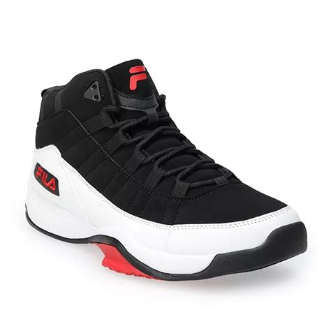 FILA™ Seven-Five Men's Basketball Shoes - Black White Fila Red (8 ...