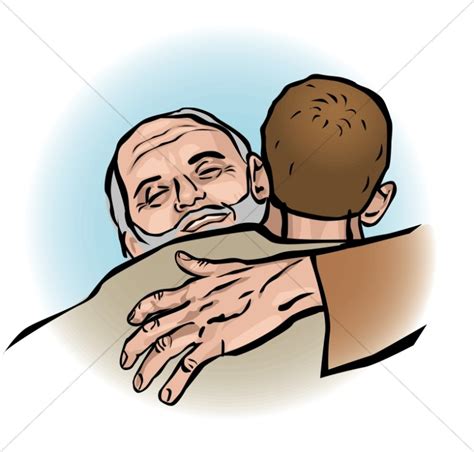 Father Welcomes Prodigal Son Clipart