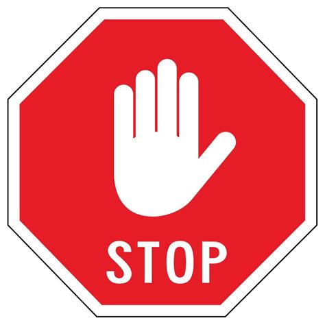 Stop hand symbol road sign template 11004066 Vector Art at Vecteezy