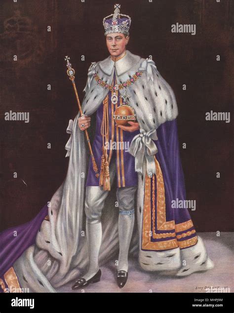 KING GEORGE VI. His Majesty King George VI with Orb Sceptre Robes & Crown 1937 Stock Photo - Alamy