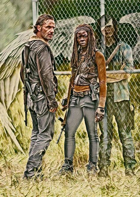 RICK AND MICHONNE AS CARL WATCHES OVER THEM! | Walking dead fan art ...