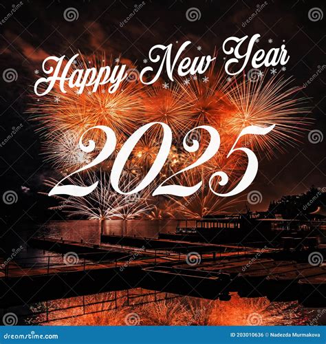 Happy New Year 2025 with Fireworks Background Stock Photo - Image of ...