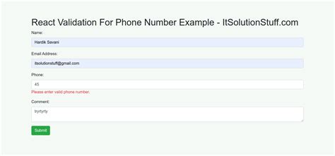 React Phone Number Validation Example - ItSolutionStuff.com