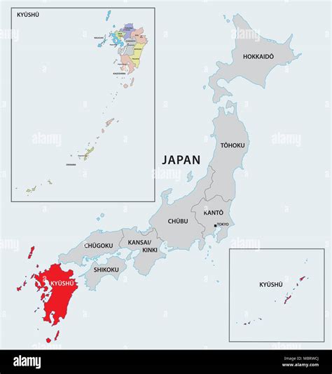 Japan map kyushu hi-res stock photography and images - Alamy