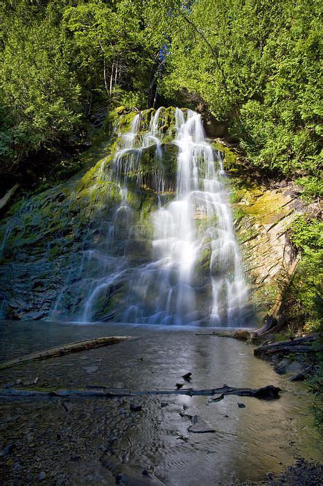 Waterfall along the "La Chute" hiking trail in the Forillon National Park, one of 42 national ...