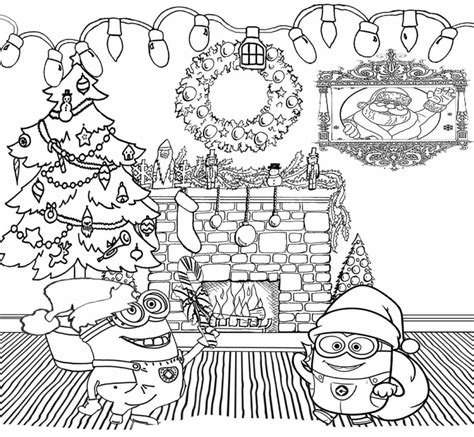 Christmas Minion Coloring Pages