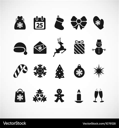 Christmas icons Royalty Free Vector Image - VectorStock