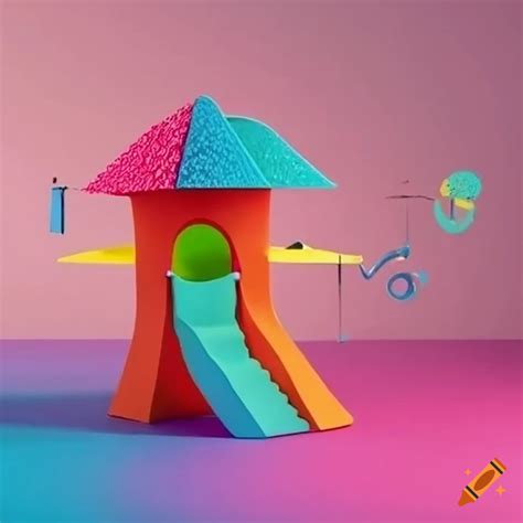 Surreal playground with vibrant colors on Craiyon