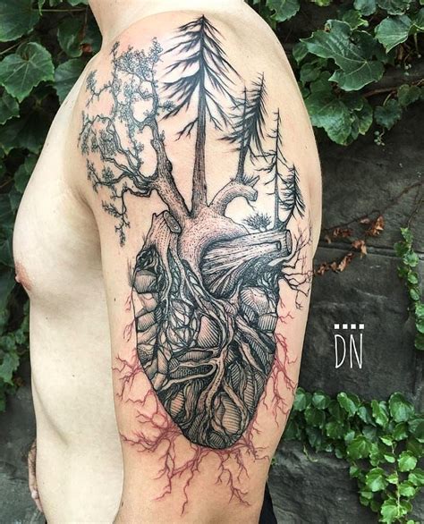 Dino Nemec on Instagram: “♥️🌲 #heart #trees #roots #anatomicalheart #blackandred #2016” | Tree ...