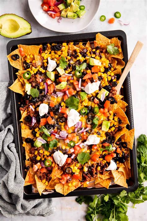 Loaded Sheet Pan Nachos Recipe | Savory Nothings