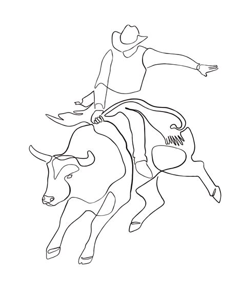 Riding Bull | Line art drawings, Line art, Art