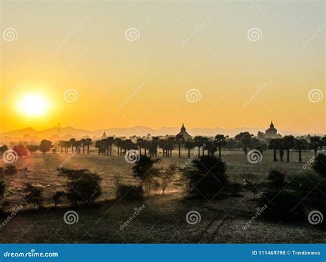 Myanmar Temples at Sunrise in the Summer Editorial Stock Photo - Image ...