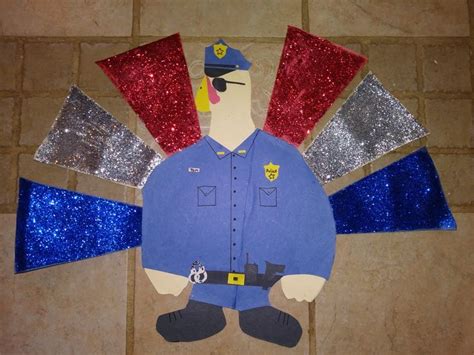 a paper cut out of a police officer