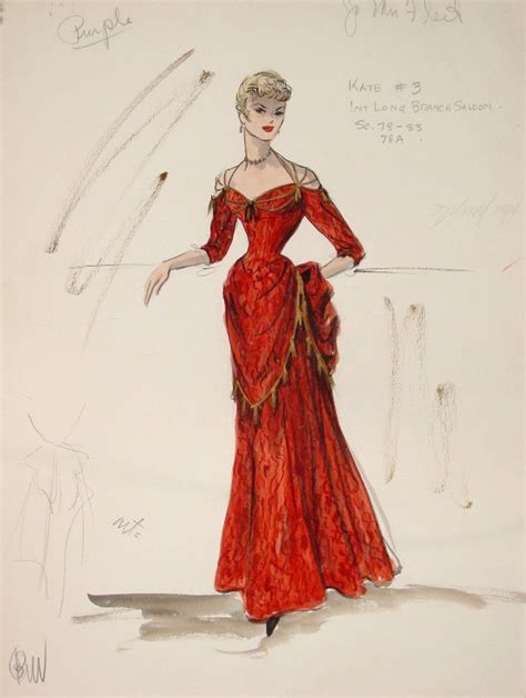 Edith Head Jo Van Fleet Costume Sketch Costume Design Sketch, Best Costume Design, Vintage ...