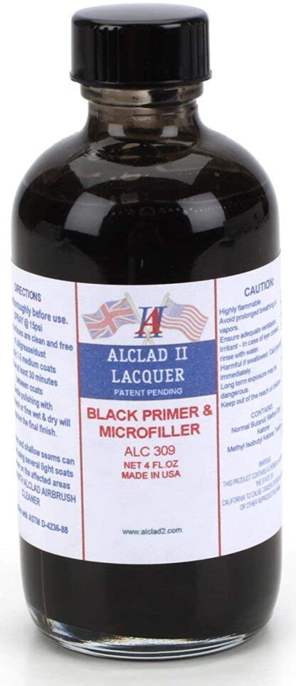 Alclad II Lacquers 4oz Jar – Black Primer and Microfiller – Alc-309 – Mr Models