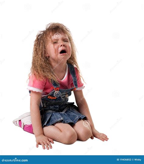 Child Cry Sit on White - Isolated Stock Photo - Image of girl, cranky: 19436852