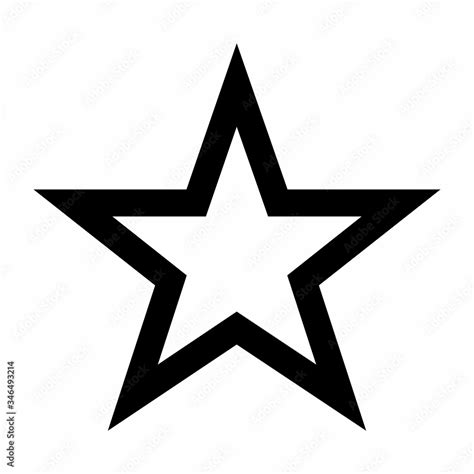 White star icon illustration with heavy black outline Stock Vector | Adobe Stock