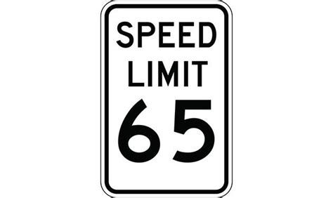 Speed Limit 65 Sign - - TreeTop Products