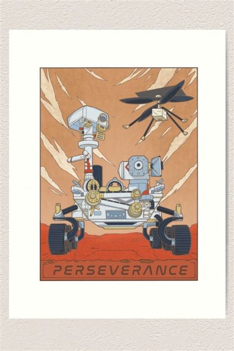 'Perseverance Mars Rover & Ingenuity - A Space Illustration ' Art Print by stacree in 2021 | Art ...