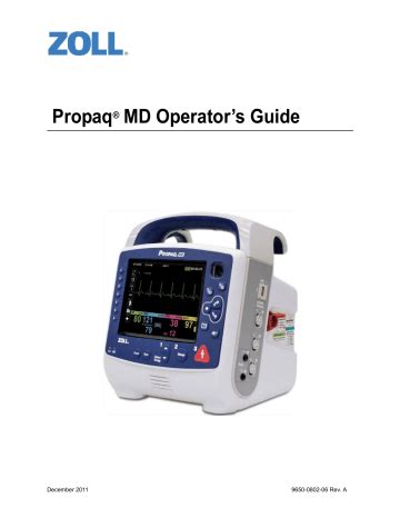 Emergency Defibrillation Procedure with Paddles. ZOLL Propaq MD | Manualzz