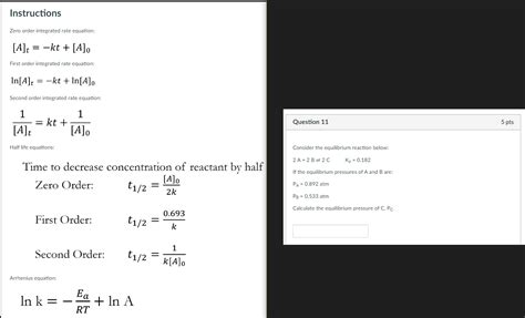 Solved Instructions Zero order integrated rate equation: | Chegg.com