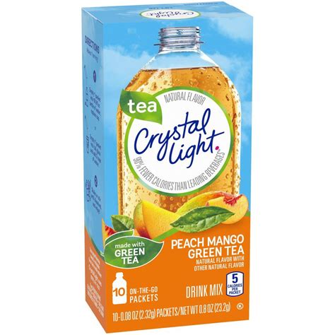 Crystal Light Peach Mango Green Tea Drink Mix - Shop Tea at H-E-B