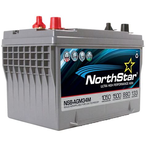 NorthStar NSB-AGM-34 Pure Lead AGM Group 34 Marine Battery | Impact Battery