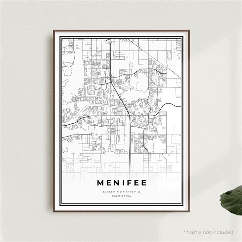 Menifee Map Print Menifee Street Map Poster California | Etsy