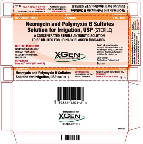 Neomycin and Polymyxin B Irrigation - FDA prescribing information, side effects and uses