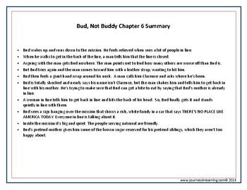 Bud, Not Buddy-Summary and Highlights by Journeys in Learning | TpT