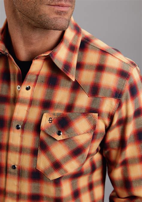 Stetson Men's RUGGED TWILL CHECK WESTERN SNAP SHIRT