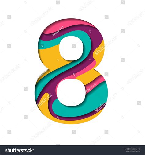 Alphabet Paper Cut Number Eight Letter Stock Vector (Royalty Free) 1150032116 | Shutterstock