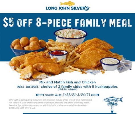 $5 off 8pc meal at Long John Silvers restaurants #longjohnsilvers | The Coupons App®