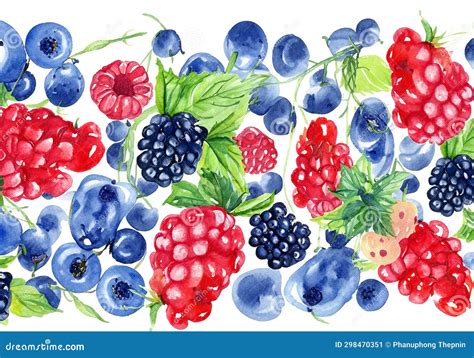 Mixed Berries Illustration on White Background Stock Illustration ...