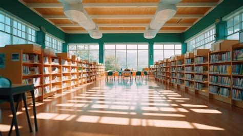 Premium AI Image | photo of the school library with a plain background