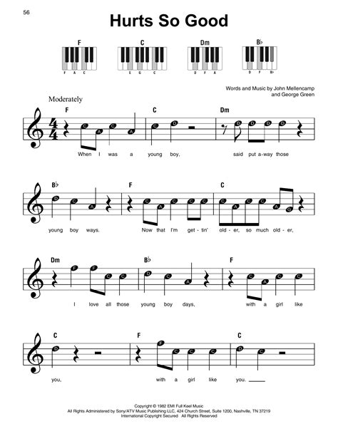 Hurts So Good by John Mellencamp Sheet Music for Super Easy Piano at Sheet Music Direct