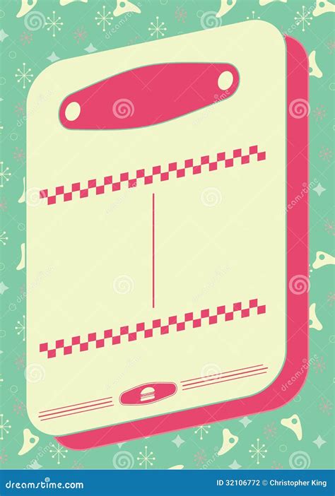 1950s Diner Style Background And Frame Cartoon Vector | CartoonDealer ...