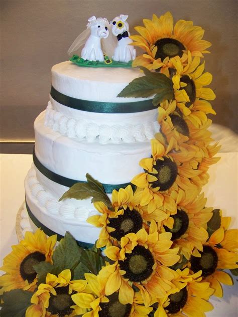 Sunflower Wedding Cake - CakeCentral.com