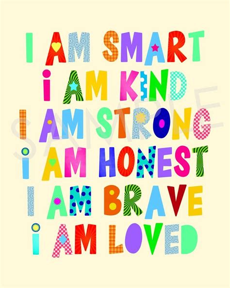 Kids Affirmations, Printable Poster, Whimsical Wall Art, Kids Room ...