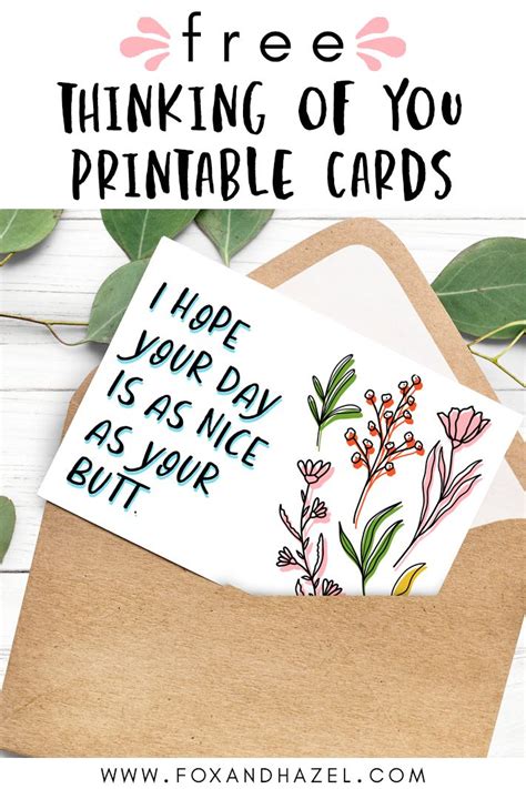 printable thinking of you cards printable card free - printable ...