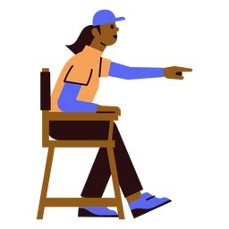 Man Sitting In A Chair Pointing At Something PNG & SVG Design For T-Shirts