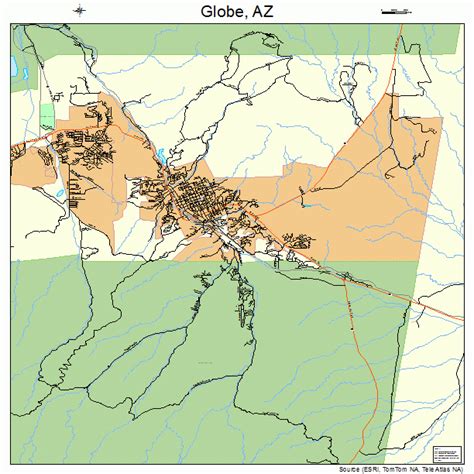 Globe Arizona Street Map 0428030