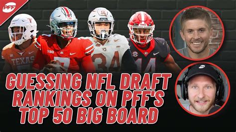 Guessing 2023 NFL Draft Player Rankings on PFF's Preseason Top 50 Big ...